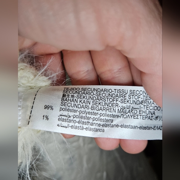 ZARA Faux fur cream cardigan. Size Medium NWT - Picture 16 of 16